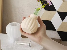 Molde silicona florero redondo